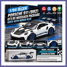Nida 1/64 Porsche 911 (992) Gt3 Rs Weissach Package White With Indigo Blue Nıda