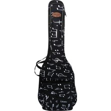 Üstüner Pandura Müzik Pandura Müzik Profesyonel Su Geçirmez 20 mm Pedli Gigbag Klasik Gitar Kılıfı Nota Desenli