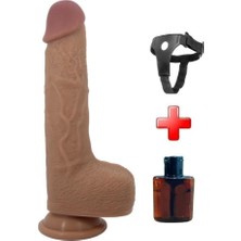 OEM Lilitushop Belden Bağlamalı 22,5 cm Ileri Geri Hareketli Uzaktan Kumandalı Manyetik Şarjlı Gerçekçi Vantuzlu Melez BDM1346B