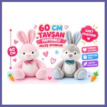 Nida PL50245 60 cm Tavşan Papyonlu Peluş Oyuncak (Adet Fiyatıdır) Nıda