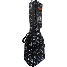 Üstüner Pandura Müzik Pandura Müzik Profesyonel Su Geçirmez, 20 mm Pedli Gigbag Akustik Gitar Kılıfı Nota Desenli