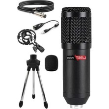 Mythriva Kondansatör Stüdyo Mikrofonu, Mini Tripod ve Ses Kartı ile