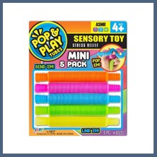 Bezos 04807 -Sun-Jru-Pop Play Tubes Duyusal Stres Oyuncağı Mini 5li 2A Krtl BZS10