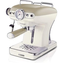 Die Grup Vintage Espresso Kahve Makinesi Bej 1389/13 - Süt Köpürtme Başlığı, 900 Watt, 0,9 Litre Çıkarılabilir Su Tankı, Çıkarılabilir Damlama Tepsisi ve Bardak Tutucu, Bekleme Fonksiyonu