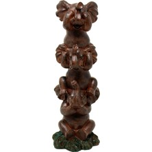 Die Grup See Hear Speak No Evil Filler Totem Heykeli 22,86 cm Uzunluğunda Orman Safari Yaban Hayatı Akrobatik Filler Figür Dekor Heykel Direk Reçine Ev Dekoratif Vurgu (Kahverengi)