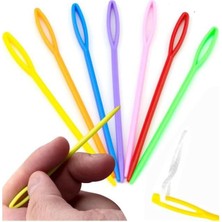 Die Grup Renkli Plastik Yün Iğnesi 9 cm 50 Adet Plastik Dikiş Iğnesi Plastik Örgü Dikme Iplik Iğne Dokuma Iğnesi