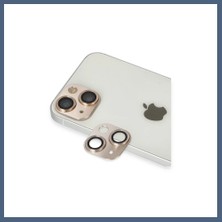 Bezos iPhone 13 Uyumlu Pers Alüminyum Kamera Lens - Gold BZS10