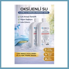 Bezos Oksijenli Su 1 Litre 2 Adet Set %3 Hidrojen Peroksit Solüsyonu Çok Amaçlı Temizlik ve Hijyen Sıvısı MBT06