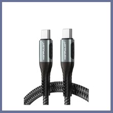Bezos Konfulon DC43 Type-C To Type-C 1m Örgü 60W Hızlı Şarj Kablo - Siyah Dlra