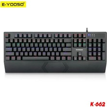 Tr K-662 Mekanik Oyuncu Klavyesi, Rainbow Rgb Işıklı, Red Switch, 104 Tuş, Siyah