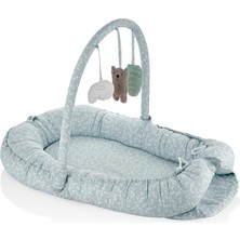 Babynest Oyuncaklı Bebek Yatağı, Anne Baba Yanı Bebek Uyku Yastığı, Yeşil