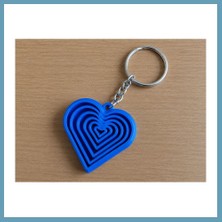 Bezos 3D Baskı Kalp Fidget Anahtarlık - Hareketli Stres Oyuncağı ve Çanta Süsü-Mavi MBT06