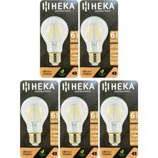 Tr LED Ampul, 6W (51W), 6500K Beyaz Işık, E27 Duy, Şeffaf, 5 Adet