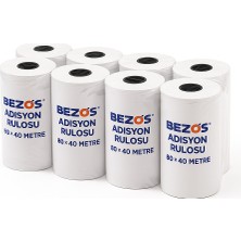 TKÇ Bezos 80X40 mm Adisyon Rulosu Termal Rulo 10'lu Paket
