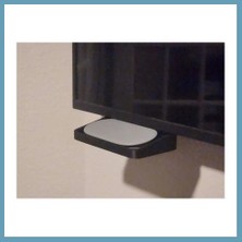 Bezos 3D Baskı Tv Altı Medya Oynatıcı Rafı Ayak Deliğine Monte Küçük Cihaz Standı Modem ve Streamer Rafı Siyah MBT06