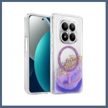 Bezos Onegif Redmi Note 15 4g Uyumlu Lotus Simli Magsafe Kapak - Mor BZS10