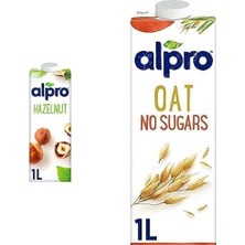 Gy Atelier Fındık Bitki Bazlı Içecek 1 L ve Alpro Şekersiz Yulaf Bitki Bazlı Içecek, 1 L