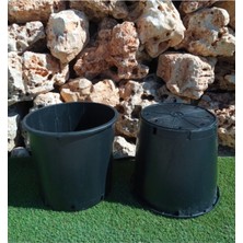 Gy Atelier Siyah Üretim Saksısı 25 Lt 15 Adet Yuvarlak Saksı Çiçek Saksısı Plastik Saksı Yetiştirme Saksısı Siyah