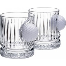 Gy Atelier Gerçek Golf Toplu 2'li Lüks Kristal Viski Bardak Seti 355 cc