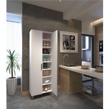 Tr %100 Mdf 8 Raflı Çok Amaçlı Mutfak Banyo Ayakkabılık Dolabı -70 cm MTFK1122