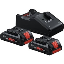 Mythriva Bosch Professional 18 Volt Akü Şarj Cihazı Seti (2 x Procore 4,0 Ah Li-Ion Akü + Gal 18V-40 Şarj Cihazı, Modül, Karton Kutuda)