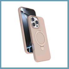 Bezos iPhone 16 Pro Uyumlu Regal Magsafe Standlı Kapak - Çöl Titanyum MBT06