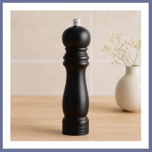 Bezos Siyah Ahşap Tuz ve Baharat Öğütücü - Büyük (Ø4.5 cm x 19.5 Cm) Dlra