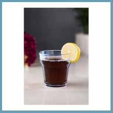 Bezos Akrilik Lacivert 6'lı Kısa Bardak & Su Meşrubat Kahve Yanı Bardağı 300 ml ( Cam Değildir ) MBT06