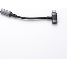 Tr Type-C Kulaklık ve Şarj Dönüştürücü L Tipi Çoğaltıcı Kablo Örgülü 3.5mm Ses ve Gü