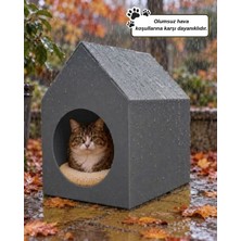 Temel Özel Üretim Plastik Kedi Evi Gri