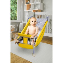 Bundera Kids Sarı Bebek Uyku Salıncağı Ahşap Hamak Beşik Salıncak Minderli Yatak Seti 90x45x30 cm