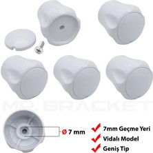 Mr.Bracket Vidalı 7 mm - 5 ad. Radyatör Vanası Başlığı - Geniş Tip Petek Vana Kapağı - Petek Volan Musluk Kafası