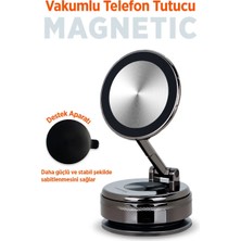 Polosmart PBS157 Siyah Vakumlu Telefon Tutucu Mıknatıslı Torpido Üstü Uyumlu Cihazlar İçin