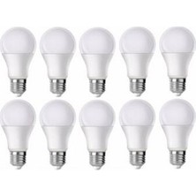 Noas LED Ampul E27 Duy Tipi 9W Beyaz Işık 6500 Kelvin Enerji Tasarruflu LED Ampul 10 Adet