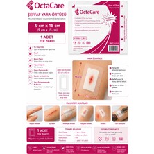 1 ADET Octacare Şeffaf Su Geçirmez Yara Örtüsü 9cmx15cm - Tekli