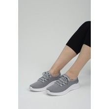 Luni Home Gri Fileli Yazlık Günlük Kadın Spor Ayakkabı Sneaker