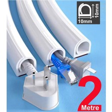 Odea Esnek Kablo Kanalı Yapışkanlı, Beyaz, 10X10 Mm, 2 Metre, GT-KK17