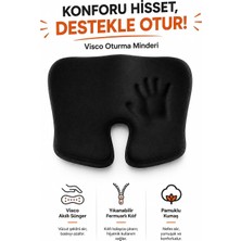 Odea 2'li Visco Coccyx Oturma Minderi | Ortopedik Kuyruk Sokumu Minderi | Visco Sünger | 47X41X12 cm