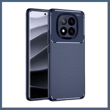 Bezos Redmi Note 14 Pro 5g Uyumlu Kılıf Auto Focus Karbon Kapak - Lacivert BZS10