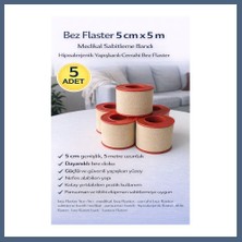 Bezos Bez Flaster 5 cm x 5 M Medikal Sabitleme Bandı Hipoalerjenik Yapışkanlı Cerrahi Bez Flaster 5 Adet BZS10