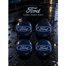 Küb-Ay Ticaret Universal Ford Focus-Fiesta-Mondeo-Kuga-Cmax-Puma Uyumlu (5.5cm Dış Ölçü) Jant Göbeği Seti