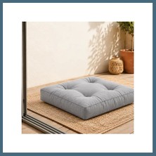 Bezos Kapitone Kare Yer Minderi · 60 × 60 × 5 cm | Gri | Dış Mekân Agc