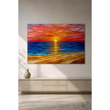 Mercan Ufuk — 30×40 cm — Çerçevesiz Cam Tablo
