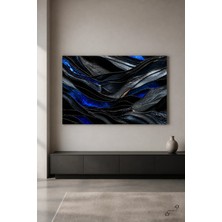 Obsidyen Akıntı — 30×40 cm — Çerçevesiz Cam Tablo
