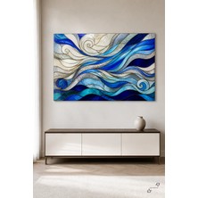 Mavi Rüzgâr — 30×40 cm — Çerçevesiz Cam Tablo