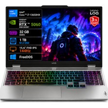 Lenovo Loq 15IRX10 83JE01L2TR-04 Intel Core i7-13650HX 32GB 1TB SSD RTX5060 8gb 100W 15.6" FHD IPS 144Hz Freedos Taşınabilir Bilgisayar