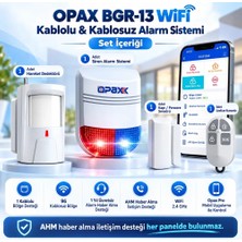 Opax Bgr-13 Wifi Kablolu & Kablosuz Alarm Sistemi – 96 Kablosuz Bölge, 1 Yıl Ahm