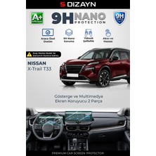 S-Dizayn Nissan X-Trail T33 9h Nano Gösterge ve Multimedya Ekran Koruyucu 2'li Set (Parlak) 2023 Üzeri A+ Kalite