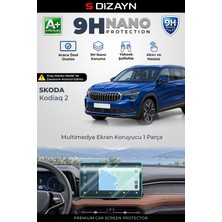 S-Dizayn Skoda Kodiaq 2 13 Inç 9h Nano Multimedya Ekran Koruyucu (Parlak) 2024 Üzeri A+ Kalite