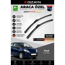 S-Dizayn Ford Ka Mk2 Ön Cam Silecek Seti 2008-2016 Premium Araca Özel 60-35 cm A+ Kalite